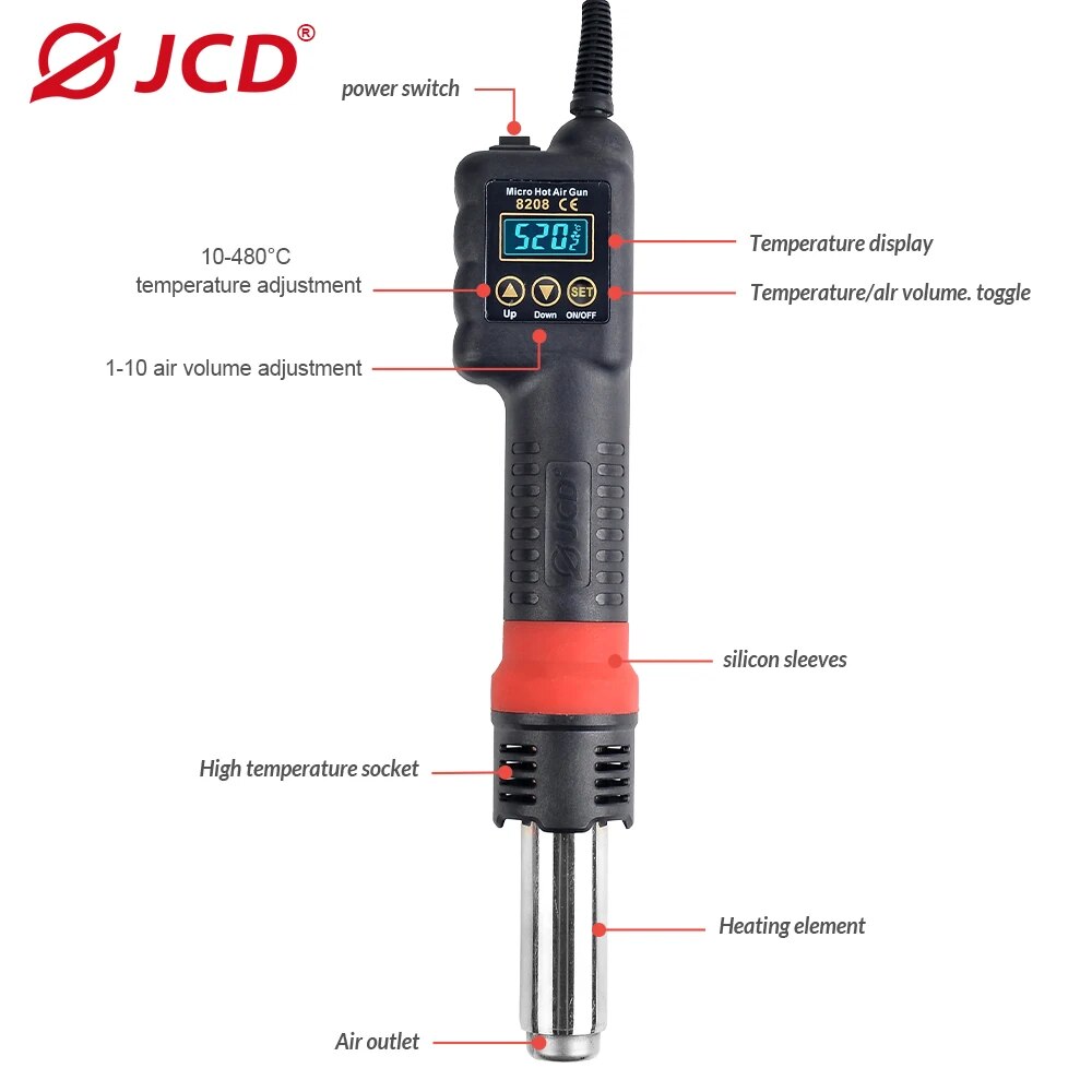 JCD Micro Hot Air Gun 8208 750 - Hot Air Station 858 recensione e prezzo