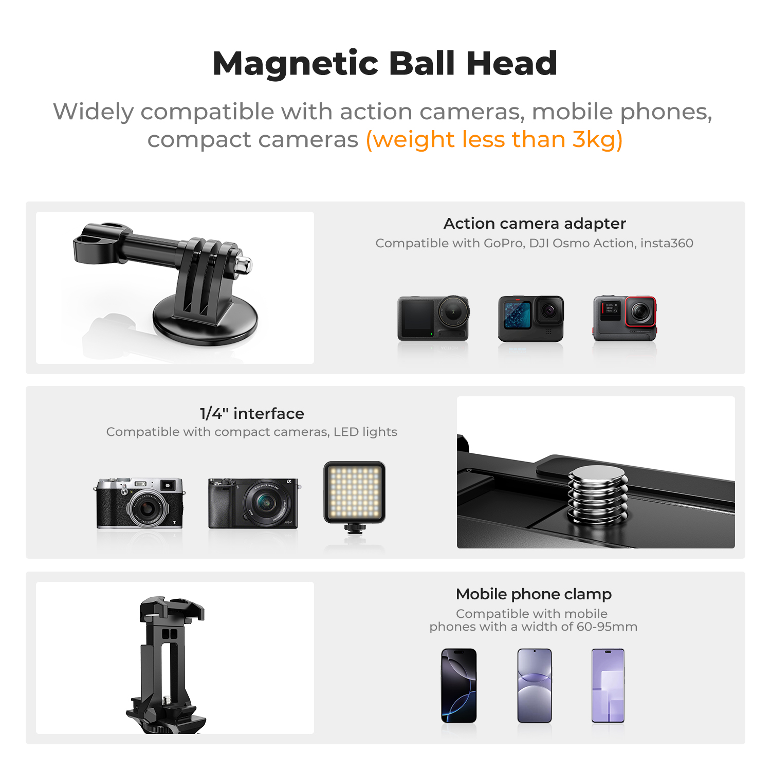 Supporto Magnetico K&F CONCEPT - Gopro Action Camera Hero 11 Black recensione e prezzo